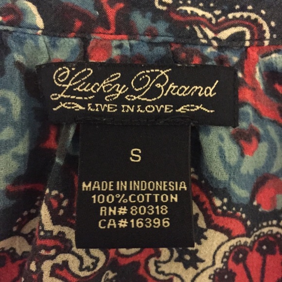 LUCKY BRAND Boho Chic Patterned 3/4 Sleeve Top - Picture 5 of 5